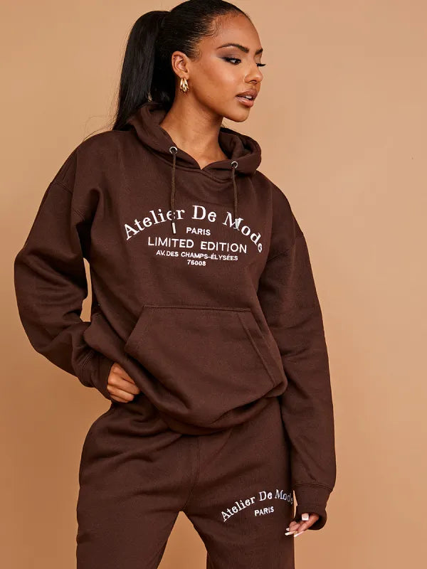 Stone Embroidered Atelier De Mode Hooded Fleece Co-ord