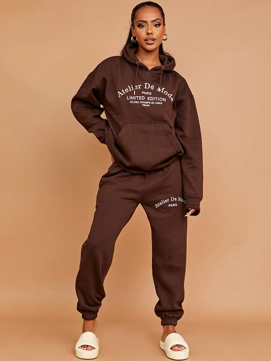 Stone Embroidered Atelier De Mode Hooded Fleece Co-ord