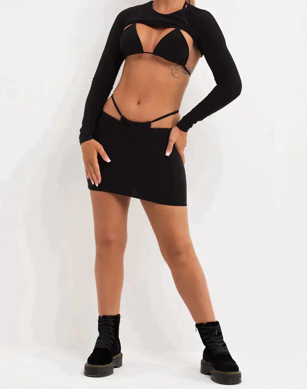 White 4 Piece Bikini Festival Set