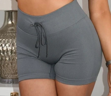 Grey Ribbed GYM Shorts