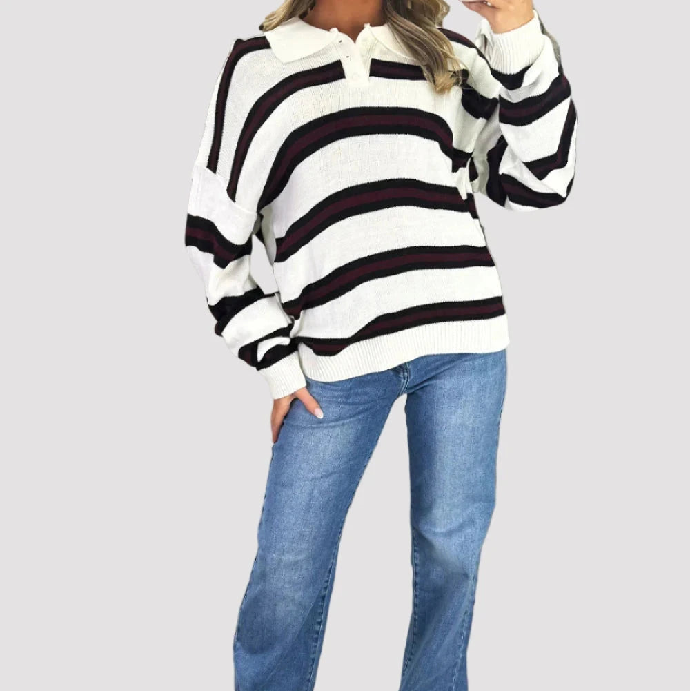 Wine Knitted Rugby Top