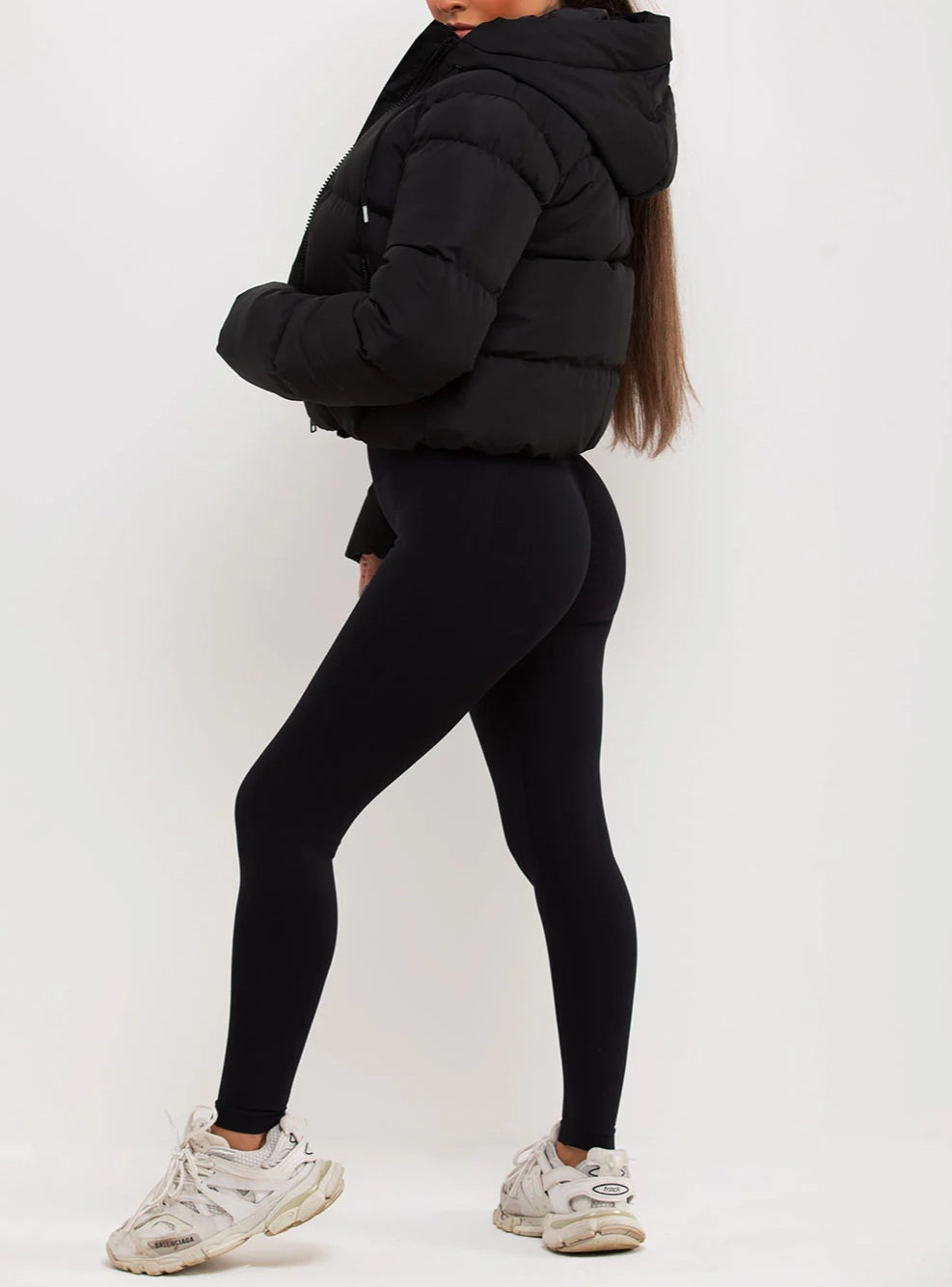 Black Hooded Puffer Jacket